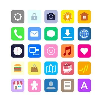 Various icon illustrations for use with digital tools. Stock Illustration