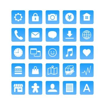 Various icon illustrations for use with digital tools. Stock Illustration