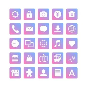 Various icon illustrations for use with digital tools. Stock Illustration