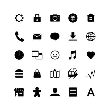 Various icon illustrations for use with digital tools. Stock Illustration