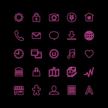 Various icon illustrations for use with digital tools. Stock Illustration