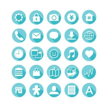 Various icon illustrations for use with digital tools. Stock Illustration