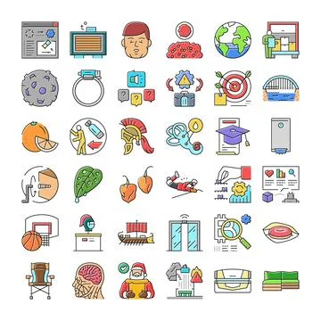 Various icons collection representing diverse concepts and themes イラスト素材
