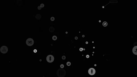 Various icons flying in space. Stock-Footage 138187292