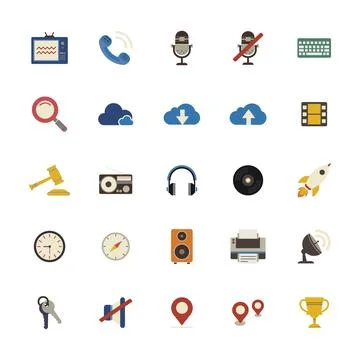 Various icons representing different concepts Stock Illustration