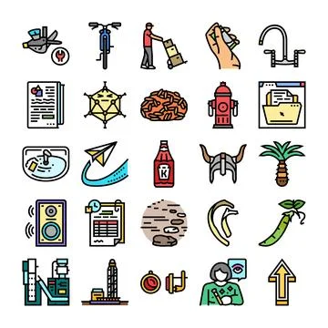 Various icons representing internet goods and services 스톡 일러스트