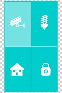 Various icons on turquoise screen イラスト素材
