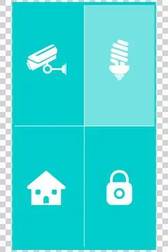 Various icons on turquoise screen イラスト素材