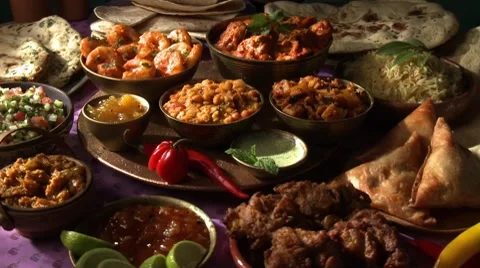 Various Indian dishes Video stock 8573464