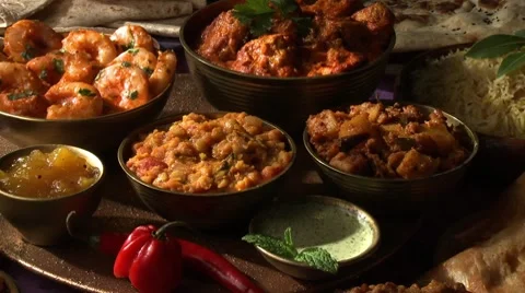 Various Indian dishes Stock Footage 8573465