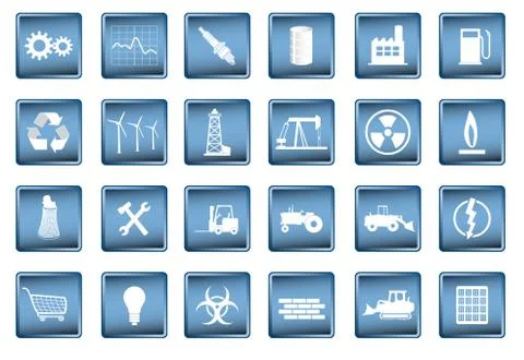 Various industrial icons in vector format Stock Illustration