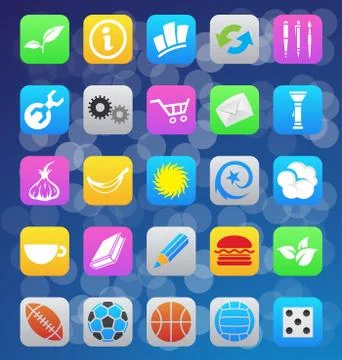 Various ios 7 style mobile app icons イラスト素材
