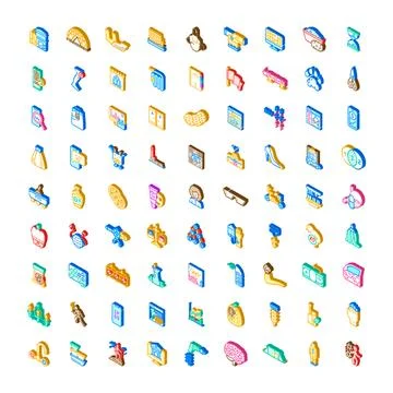 Various isometric concept icons creating diverse collection Stockillustratie