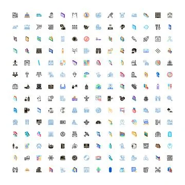 Various isometric graphics icons set illustration design Stock Illustration