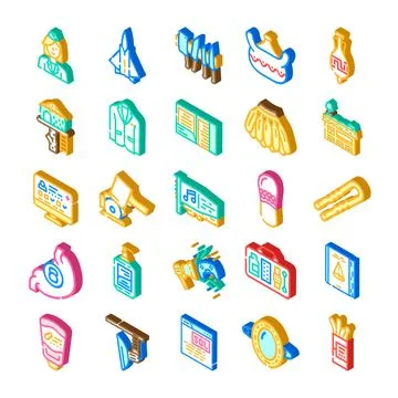 Various isometric icons collecting different items vector Иллюстрация