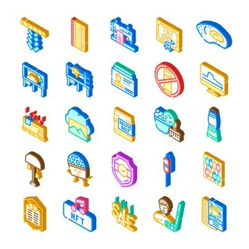 Various isometric icons representing diverse business concepts 스톡 일러스트