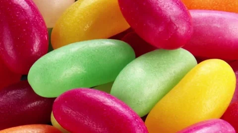 Various Jelly Beans on a White Background Stock Footage 8574254