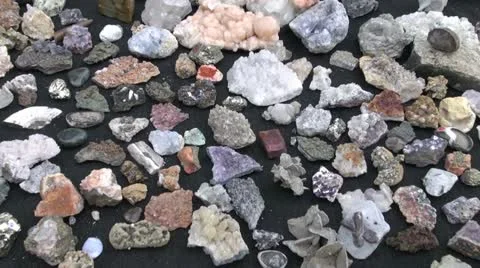 Various jewelry stones in fair Stock Footage
