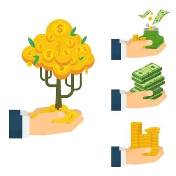 Various kind of money Illustrazione stock