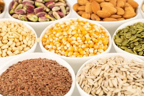 Various kind of nuts Stock Photos