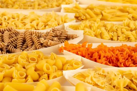 Various kind of pasta Stock Photos