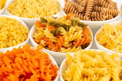 Various kind of pasta Stock Photos