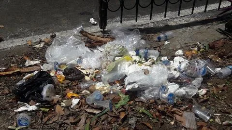 Various kinds of plastic waste and bottles Stock Photos