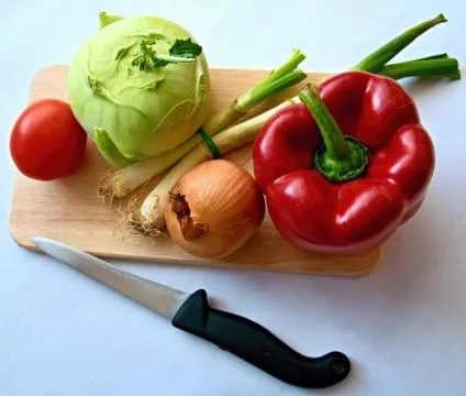 Various kinds of vegetables on the table Stock Photos