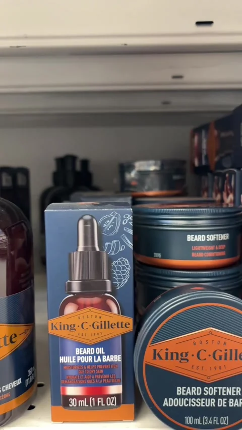Various King C Gillette beard grooming products Stock-Footage 314808080