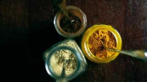 Various Kitchen Spices 스톡 사진