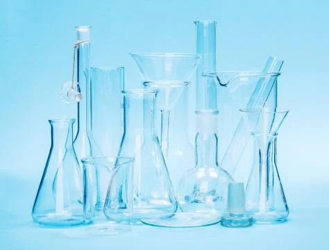 Various laboratory glassware Stock Photos