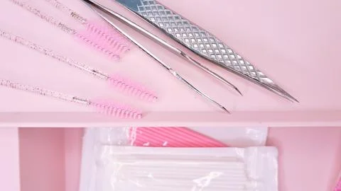 Various lash styles and techniques for natural, dramatic, and volumized lashe Stock Photos