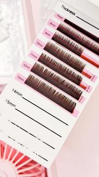 Various lash styles and techniques for natural, dramatic, and volumized lashe Stock Photos