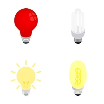Various light bulbs illustrating ideas and innovation concepts Stockillustratie