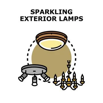 Various lighting fixtures illuminating interior design concepts Stock Illustration