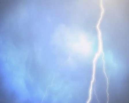Various Lightning Strikes with sound, rain thunder in cloudy sky Stock Footage 37371589
