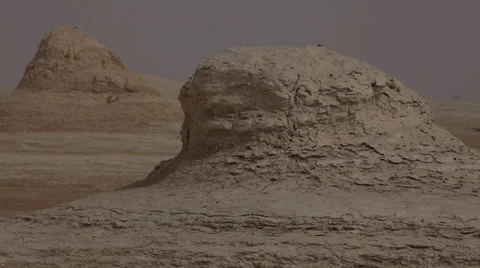 Various limestone formations in the White Desert, Egypt Stock Footage 36125813