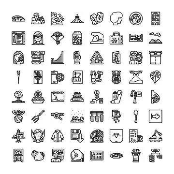 Various line art icons for web and mobile applications Stock Illustration