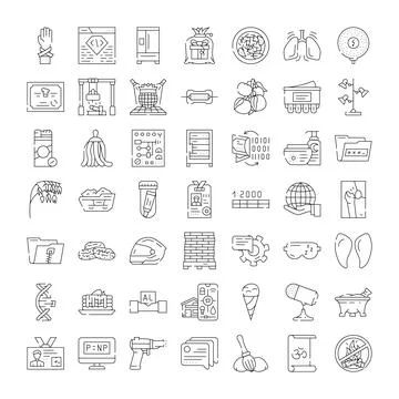 Various line icons depicting different concepts and objects in a collection 스톡 일러스트