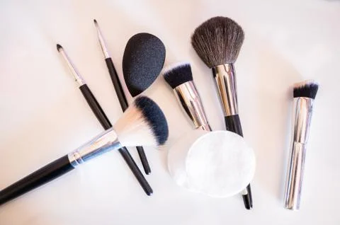 Various make-up brushes Stock Photos