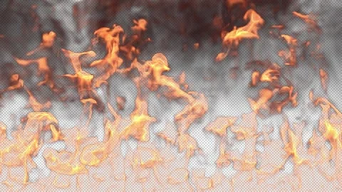 Various manifestations of fire on a transparent background Stock Footage 318477915