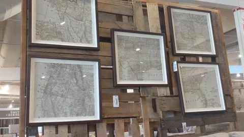 Various Maps - Picture Frames Stock Footage 140551426