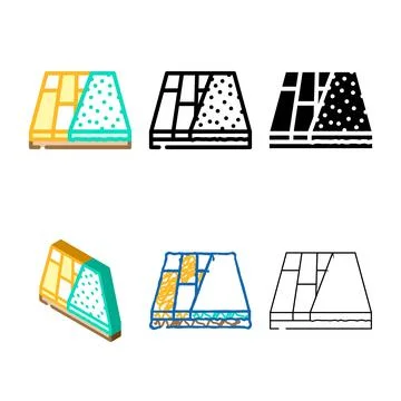 Various materials floor color set icon vector Stock Illustration