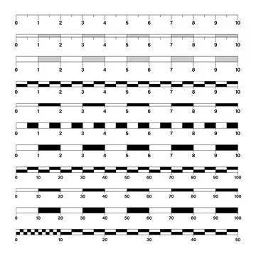 Various measurement scale bars for mapping and distance Stock-Illustration