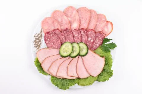 Various meat with papper on dish Stock Photos