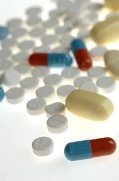 Various medications on a light background background Stock Photos
