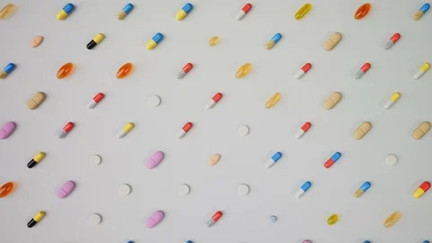 Various Medicine sorted top view Stock Footage 87732798