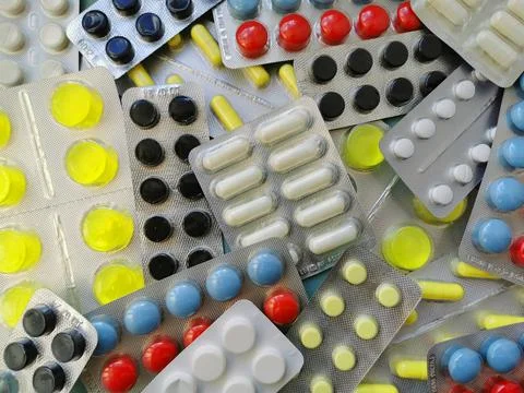 Various medicines, tablets, capsules Stock Photos
