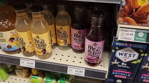 Various Mes the Bees Lemonade Drink Grocery Stock Footage 246821902