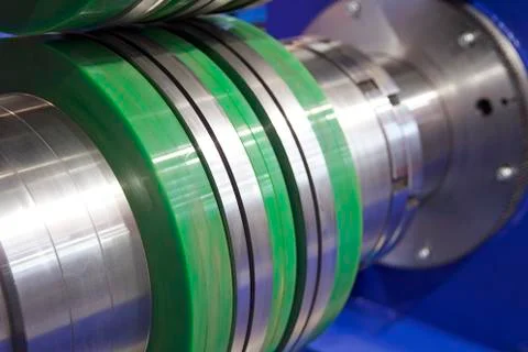 Various metal elements of rolls of rolling mills Stock-Fotos